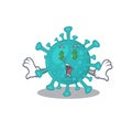 Rich corona zygote virus with Money eye mascot character style