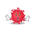 Rich coronavirus substance with Money eye mascot character style