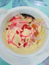 Rich creamy kulfi topped with falooda and rose syrup is a desert