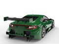 Rich dark green modern sports car concept - tail lights view