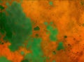 Rich dark orange green background texture, marbled stone or rock textured banner with elegant mottled dark and light orange green Royalty Free Stock Photo