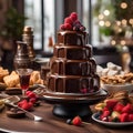 A rich and decadent chocolate fondue fountain2