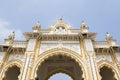 Rich decorated entrance gate of Maharadja's palace in Mysore, Karnataka, India