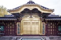 Rich decorated facade of the Toshogu Shrine in Ueno Park (Uenokoen) in Tokyo, Japan Royalty Free Stock Photo