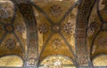 Rich decorated golden ceilings of the Hagia Sofia Aya Sofia in Istanbul, Turkey