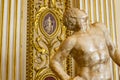 Rich decorated interior with a male marble statue, Uffizi Gallery in Florence, Italy