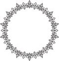 Rich decorated, luxury round floral frame. Template for your design, card, invitation, label or etc