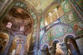 Rich decorated with mosaic walls and ceiling of the Basilica di San Vitale in Ravenna, Italy. Royalty Free Stock Photo