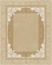 Rich decorated old style background with white frame