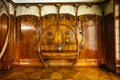 Rich decorated wooden Art Nouveau room, Paris, France