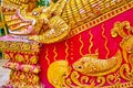 Decoration of baluster of Wat Phrao viharn, Wat Phra That Lampang Luang, Lampang, Thailand