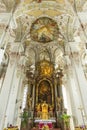 Rich decoration of the interior of baroque church