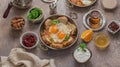 Rich and delicious Turkish breakfast on table Royalty Free Stock Photo