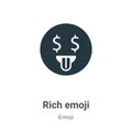 Rich emoji vector icon on white background. Flat vector rich emoji icon symbol sign from modern emoji collection for mobile