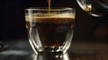 Rich Espresso Pouring from Coffee Machine for Your Morning Boost.