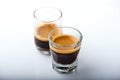 Rich Espresso shots in shot glass