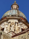 Rich external decorations of the dome of the Carmine Maggiore church to Palermo in Sicily, Italy.