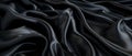 Rich folds of jet black satin draped sensuously, revealing the sultry sheen and fluid drape of the high-quality fabric.