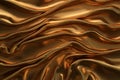 A rich, golden fabric with intricate wavy patterns.