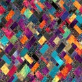 Rich, golden hues meld with deep purples and a mosaic of animal prints in this luxuriously warm quilt pattern. It is ode