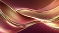 A rich gradient of deep burgundy blending into soft peach, with smooth wavy lines in gold, creating