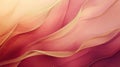 A rich gradient of deep burgundy blending into soft peach, with smooth wavy lines in gold, creating