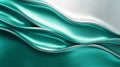 A rich gradient from deep emerald to pale turquoise, with soft wavy lines in silver creating an