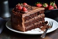 Rich Homemade chocolate cake. Generate Ai