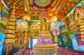 Rich interior of Sao Inthakin, Wat Chedi Luang, Chiang Mai, Thailand