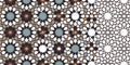 Rich, luxury morocco star, flower seamless vector pattern. Geometric halftone pattern with color morocco arabesque