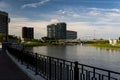 Rich and Main Street Arch Bridge - Scioto River - Columbus, Ohio Royalty Free Stock Photo