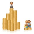 Rich Man Poor Family Money Tower Different Income Disparity Royalty Free Stock Photo