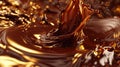 Melted chocolate flows, creating a luxurious and abstract liquid background, Ai Generated