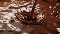 Melted chocolate flows, creating a luxurious and abstract liquid background, Ai Generated