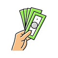 rich money hand color icon vector illustration