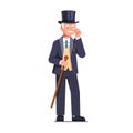 Rich old tycoon business man wearing retro suit Royalty Free Stock Photo