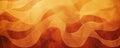 A rich orange background featuring a pattern of overlapping waves, adding