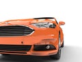 Rich orange Ford Mondeo 2015 - 2018 model - front view extreme closeup shot