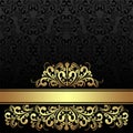 Rich ornamental black Background with golden royal Border.