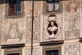 Rich ornate facade of the Palazzo della Carovana in the center of Pisa Royalty Free Stock Photo