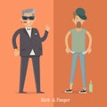 Rich And Pauper Men. Social Level. Human Poster