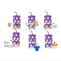 A Rich purple firecracker mascot design style going shopping Royalty Free Stock Photo