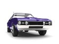 Rich purple vintage muscle car - front closeup shot