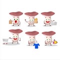 A Rich rassula mascot design style going shopping Royalty Free Stock Photo