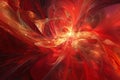 Rich red abstract background featuring intricate glowing patterns and bold textures, evoking