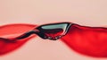Close up view of red liquid creating waves against a soft background Royalty Free Stock Photo