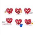 A Rich red love gummy candy mascot design style going shopping