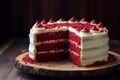 Rich Red velvet cake. Generate ai Royalty Free Stock Photo