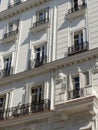 Rich residential building in central Madrid, Spain. Real estate, renovation and maintenance concepts. Authentic Spanish Royalty Free Stock Photo