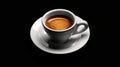 Rich ristretto in a white cup on a saucer, the beauty of espresso